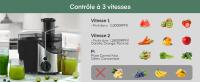 Exprimidor para frutas y verduras, 3 Ajustes, con cepillo de limpieza para una fácil limpieza - details 6