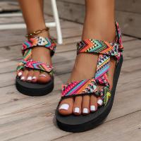 Zapatos planos de verano para mujer, conjunto de cuerda de cáñamo, sandalias de playa para pies, zapatillas informales combinables para exteriores, sandalias de mujer de talla grande - details 3