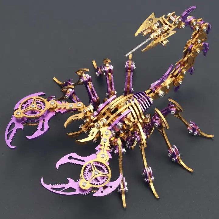 Rompecabezas de metal 3D para adultos, kits de modelos de metal 3D de escorpión para construir adornos de rompecabezas de metal 3D coloridos DIY para adultos, adolescentes, cumpleaños, Navidad - 1