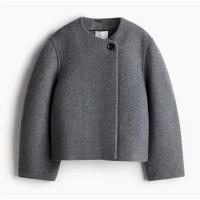 Elegante Abrigo de Lana Sólida para Mujer Cuello Redondo, Manga Larga, Ajuste Suelto, Moda de Ciudad Urbana de Otoño 2024 - details 17