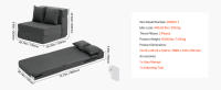 SucceBuy Sofá cama plegable 3 en 1, sofá cama plegable con 2 almohadas y funda lavable - details 5