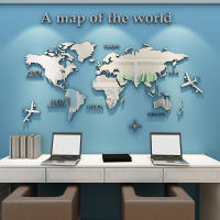 Pegatinas de pared de mapa del mundo, papel tapiz acrílico creativo 3D, Fondo de TV, decoración del hogar, sala de estar, oficina, Interior, 1 unidad - details 0