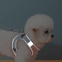 Correa reflectante para el pecho para mascotas, chaleco con arnés para gato transpirable antiescape, cuerda de tracción ajustable sin tirones para perros, animales pequeños - details 9