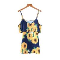 Monos de Verano Ligeros Cuello en V, Ajuste Suelto, Color Sólido, Estilo Europeo-Americano para Mujeres - details 1