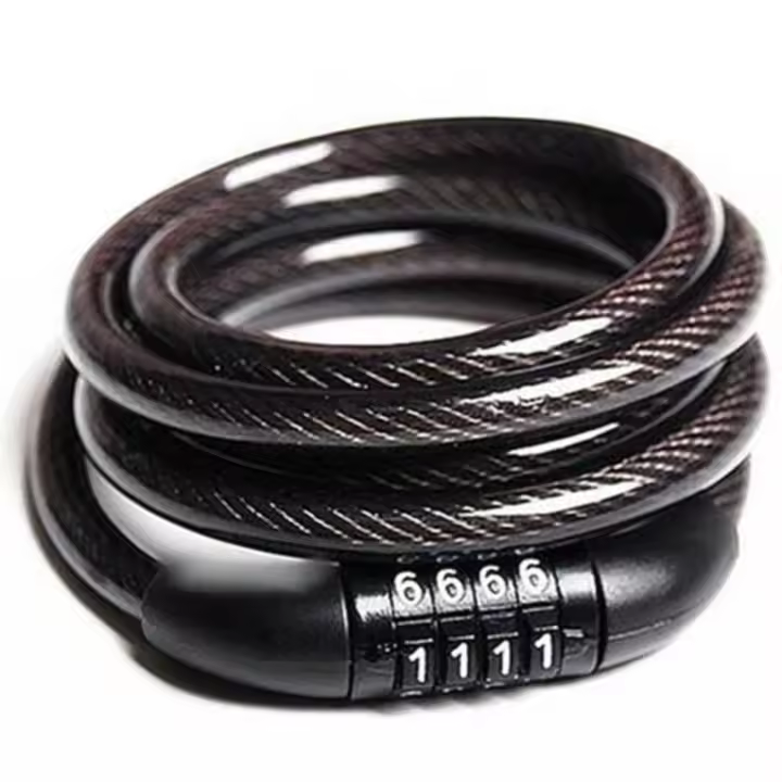 Cadena de seguridad antirrobo para bicicleta, candado con contraseña de 4 dígitos, 1200MM, Cable de acero, gran oferta - 1