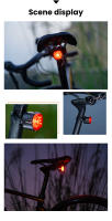 Luz trasera de freno inteligente para bicicleta, resistente al agua IP66, 6 modos de luz, lámpara trasera de alto brillo para poste de asiento/sillín/bolsa - details 12