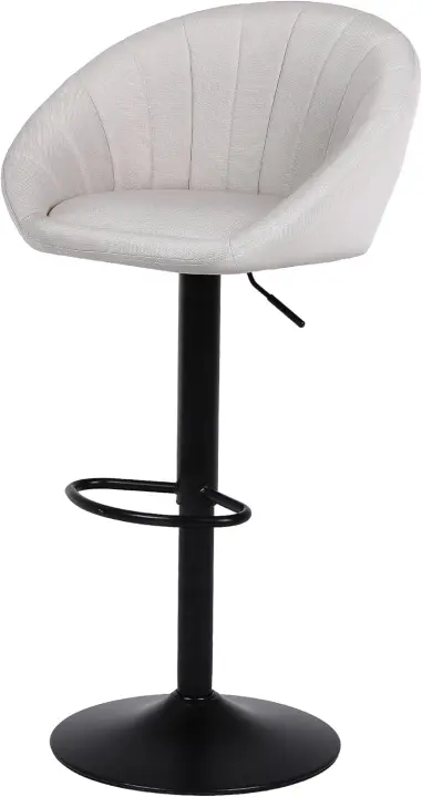 Youhauchair Taburetes Altos de Cocina Juego de 1, Taburete de Cocina con Respaldo y Reposapiés, Taburete de Bar de Lino Transpirable, Altura Regulable, Giratorios, Beige - 1