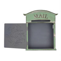 Cajas de correo vintage para casa, buzón montado en la pared, puertas, buzón verde de hierro, buzón artístico, entrega de paquetes para paredes de adorno de jardín exterior - details 3