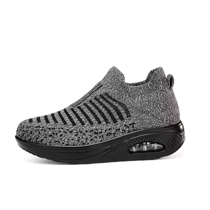 Zapatillas de Mujer con Cojín de Aire Gris Zapatos de Correr Ligeros de Malla Transpirable Antideslizantes de Clavos de Textura para Primavera/Verano - 1