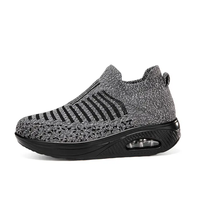 Zapatillas de Mujer con Cojín de Aire Gris Zapatos de Correr Ligeros de Malla Transpirable Antideslizantes de Clavos de Textura para Primavera/Verano - 1