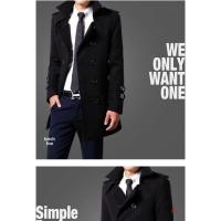 Abrigo de lana para hombre, estilo coreano, informal, doble botella, ajustada, a la moda, otoño 2024 - details 3