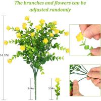 15 piezas de flores artificiales, arbustos resistentes a los rayos UV, plantas colgantes para interiores y exteriores, para decoración de fiestas en el jardín del hogar (colores mixtos) - details 5