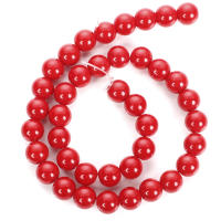 Cuentas de Piedra de Coral Rojo Abalorios Sueltos Redondos para Hacer Joyería DIY - details 5