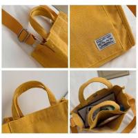 Bolso de lona de pana bolso de mensajero de hombro para mujer versión coreana pequeño bolso cuadrado - details 16