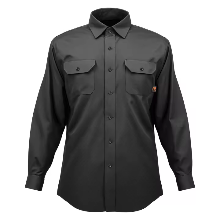Chaqueta de soldadura resistente a las llamas SucceBuy - Talla M, 7 oz. FR Algodón, equipo de seguridad resistente al calor lavable a máquina con cuello - 1