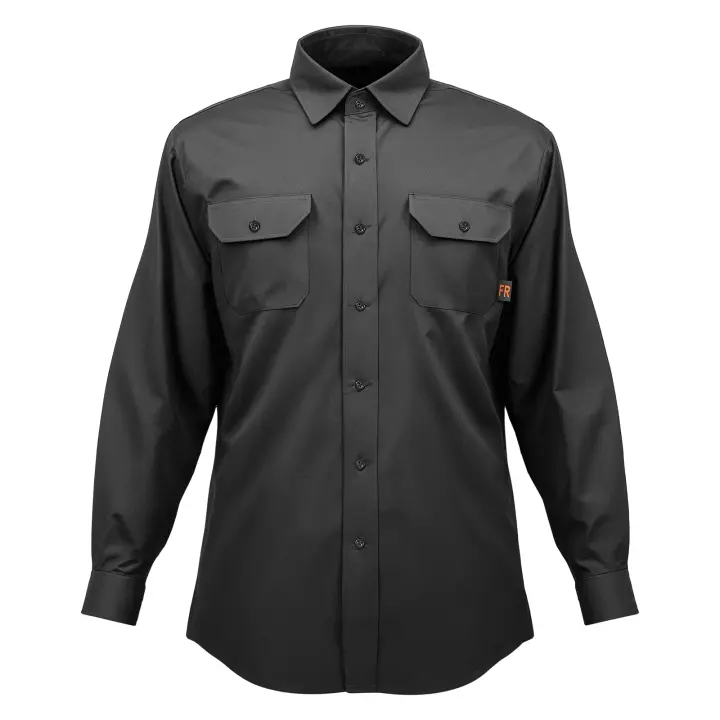 Chaqueta de soldadura resistente a las llamas SucceBuy - Talla M, 7 oz. FR Algodón, equipo de seguridad resistente al calor lavable a máquina con cuello - 1