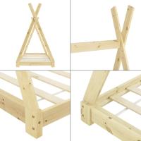 Cama para niños pequeños Cama Infantil 160 x 80cm Estructura Tipi de Madera Pino Color Pino Natural - details 14