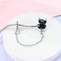 Plata de Ley 925, trébol de cuatro hojas de la suerte, cadena de seguridad, pulsera con dijes, colgantes, joyería fina para mujeres y niñas - details 3