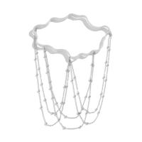 Ingemark Kpop banda elástica blanca cuentas de borlas pierna muslo cadena para mujer Bikini Festival de verano joyería corporal accesorios de boda nuevo - details 6