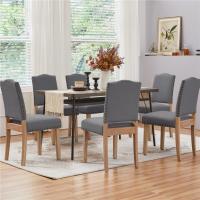 Juego de 4 sillas de comedor con respaldo alto, sillas de cocina, patas de madera maciza, diseño clásico, con botones bronceados, sillones y sillas para salón, asientos tapizados - details 33