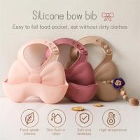 Baberos impermeables de silicona para bebé, delantal con lazo bonito, ajustable, suave, alimentación - details 4