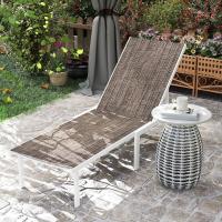Reclinable Exterior con Ruedas Respaldo Ajustable en 5 Niveles y Estructura de Acero Carga 120 kg para Patio Terraza Balcón 166x60x84 cm Gris - details 17