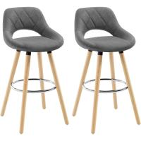 Taburetes Altos con Respaldo Ahuecado y Reposapiés, Taburetes Bar Altos para Bistro, Cafetería y - details 0