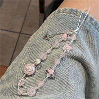Estilo Ins, cadena para teléfono móvil versátil, dulce y bonita, colgante para teléfono móvil con forma de estrella, colgante rosa CCD, colgante para cámara con lazo - details 0