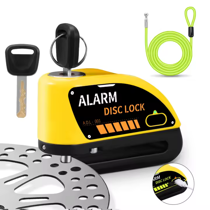 Cerradura de Alarma para Motocicleta Anchtek Resistente al Agua para Bicicleta con Alarma de 110db Accesorios de Candada de Freno de Disco de Moto - 1
