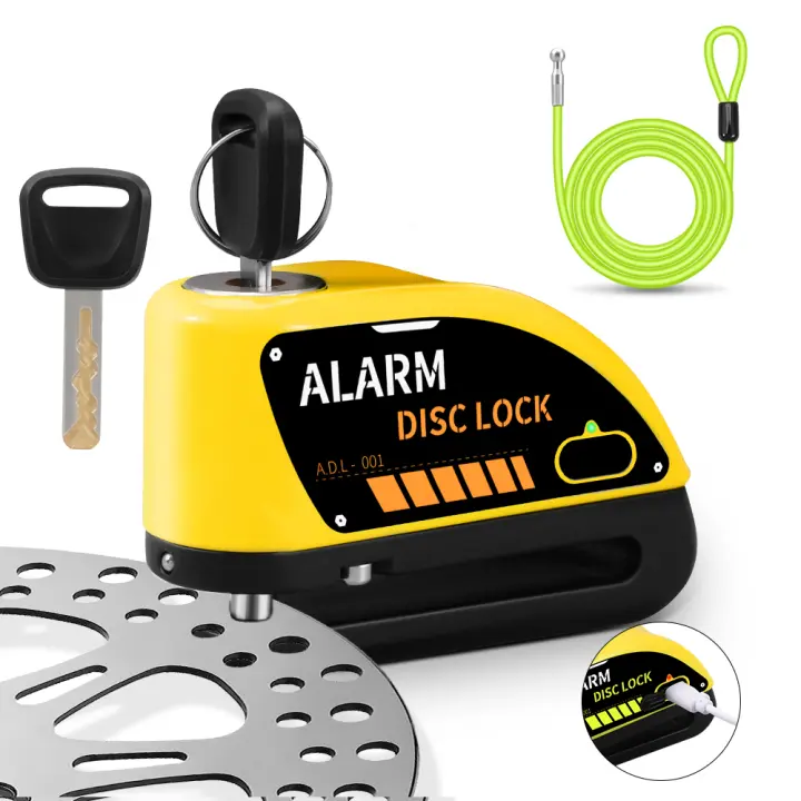 Cerradura de Alarma para Motocicleta Anchtek Resistente al Agua para Bicicleta con Alarma de 110db Accesorios de Candada de Freno de Disco de Moto - 1