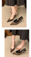 Nuevo nicho retro de gama alta con estampado de leopardo tacones altos temperamento elegante tacón fino sandalias puntiagudas - details 10