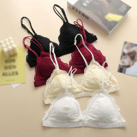Sujetador De Encaje Femenino Sin Costillas Estilo Francés Para El Verano Con Cups Triangulares Y Envoltura De Pecho Ligera Y Sexy Sin Tirantes - details 1