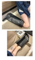 Botas Vaqueras Occidentales Para Mujer, Nuevas Botas Altas De Cabeza Cuadrada Pequeña Con Hebilla Doble De Tacón Grueso - details 4