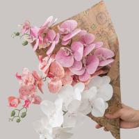 9 ramas artificiales de Phalaenopsis de cabeza, flor de orquídeas de mariposa Artificial hecha a mano realista, flores falsas de tacto Real - details 18