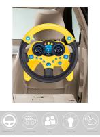 Multifuncional educación temprana simulación coche volante eléctrico sonido y luz simulación niños bebé juguetes de conducción - details 3