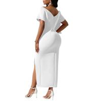 BUNO- vestido de verano de manga corta con lazo de talla grande para discoteca, vestidos grandes lisos para mujer, vestido ajustado de fiesta con curvas - details 7