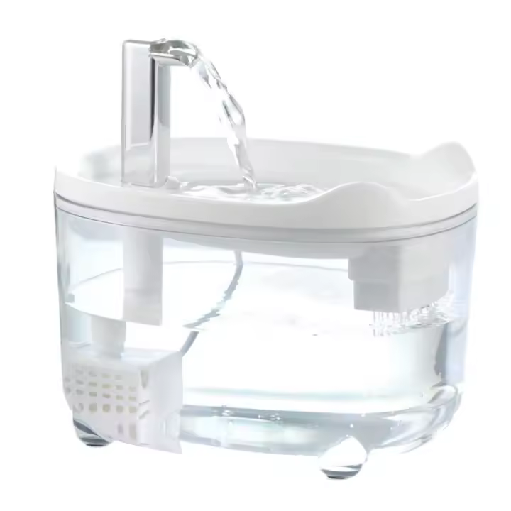 Fuente de agua duradera para gatos, dispensador de agua con filtro automático, USB, transparente con bomba silenciosa, tazón bebedero para perros y gatitos, 1500mL - 1