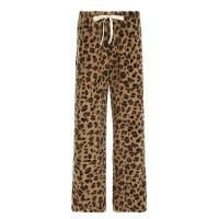 Mujer con estampado de leopardo, pantalones de cintura suelta, pantalones de lana de pierna recta para - details 1