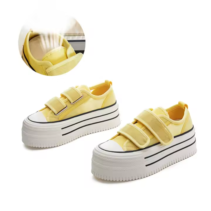 Nueva plataforma zapato blanco superior transpirable muffin zapatos casuales versátiles solo zapatos Velcro zapatos de mujer - 1