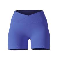 Crossover mujeres deporte gimnasio entrenamiento correr cintura alta Yoga Push Up cadera sin costuras Fiess Shorts - details 45