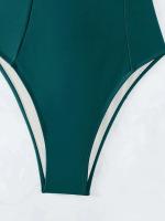 S-XXL sexy cruzado sin espalda, traje de baño de una pieza, Monokini con corte de pierna alta, traje de baño para mujer - details 16
