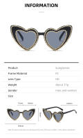 Gafas de sol personalizadas para mujer, conjunto de diamantes de amor, decoración de corazón de melocotón, Bola de moda, nuevo - details 4