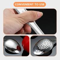 Colador de acero inoxidable pulido, cuchara para sopa, cabezal puntiagudo, filtro de aceite multifuncional, colador, cuchara de sopa para el hogar - details 8