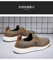 Zapatos de tela transpirable de malla tejida con mosca para hombre, estilo pedal viejo de Beijing, zapatos de lona. - details 13