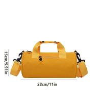 Bolsa de gimnasio cilíndrica de un hombro para mujer, bolso cruzado de nailon de Color sólido, gran capacidad, impermeable, bolsa de almacenamiento para Fitness y Yoga, deportes - details 0