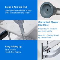 Silla de Ducha Plegable, con Patas, Asiento de Ducha Montado en la Pared Taburete de Baño Carga Máxima de 200 kg - details 1