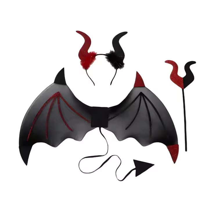 Disfraz de Cosplay creativo para Halloween, accesorios de Cosplay, banda para el pelo de cuerno de demonio y Diablo realista, varita de fiesta de elfo para el Día de Todos los Santos - 1