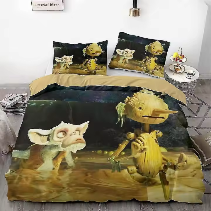B528 Sábanas de anime de tres piezas, edredón, juego de cama de 3 piezas, 1 funda de edredón y 2 fundas de almohada, sábanas gb528 - 1