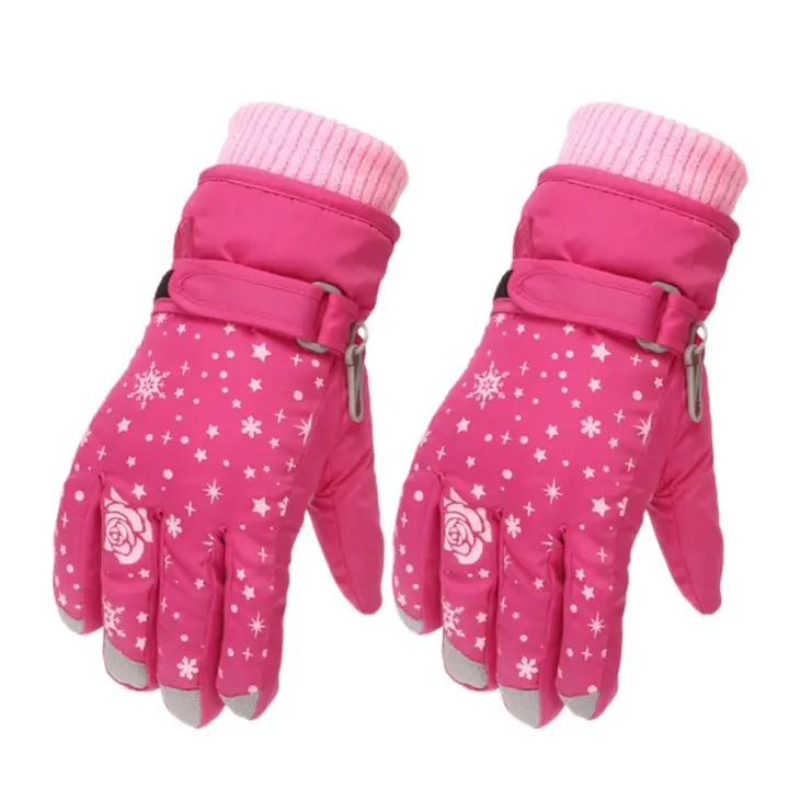 Guantes de esquí para niños, manoplas gruesas y cálidas para deportes al aire libre, impermeables y a prueba de viento, para ciclismo, Snowboard y nieve, Invierno - 1