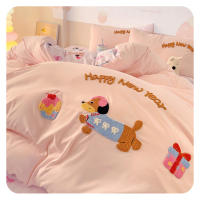 AConjunto de ropa de cama de cuatro piezas con estampado de toalla de clase de ropa de cama de cama de tres piezas - details 1